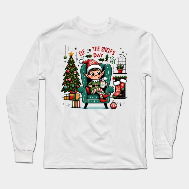 Elf on the shelf's Day off Long Sleeve T-Shirt by MZeeDesigns